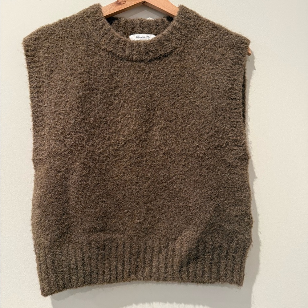 Madewell Fuzzy Brown Knit Top